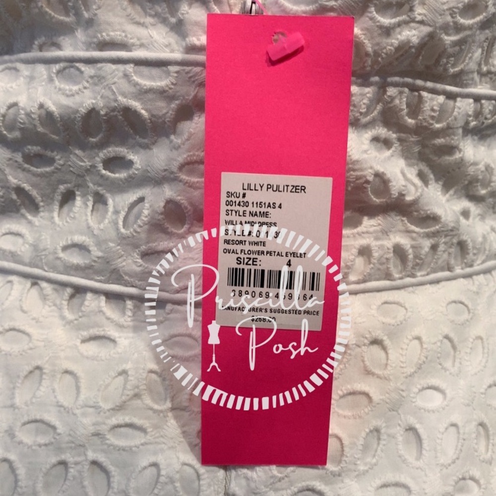 NWT Lilly Pulitzer “Willa Midi Dress” White Halter - Picture 14 of 14